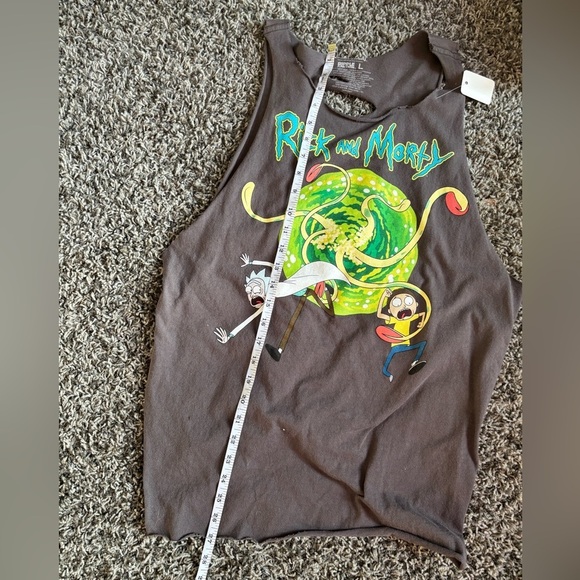 “Upcycled Rick and Morty Gray T-Shirt - Size Large | Eco-Friendly Fan Apparel” - Picture 4 of 5